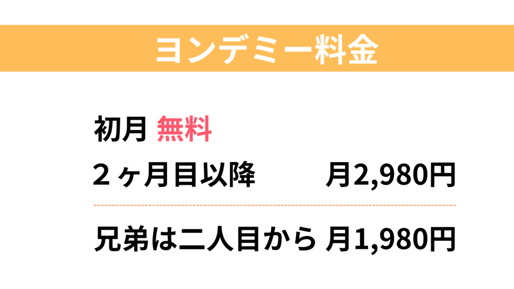 ヨンデミー料金